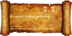 Knausz Konstantina névjegykártya